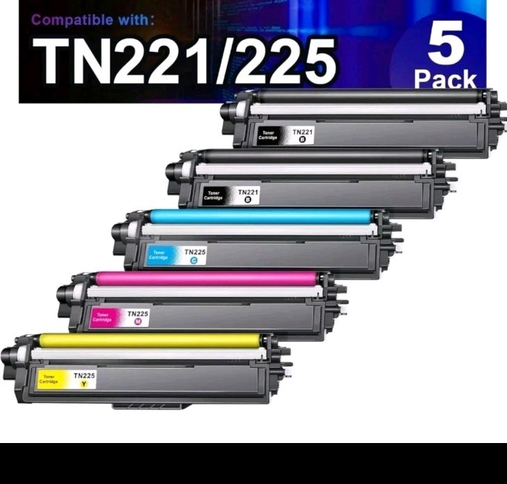 EZink Premium Toner Cartridge TN225 TN221 5 Pack (2) Black, Magenta, Yellow Cyan EZink Premium Toner Cartridge TN225 TN221 5 Pack (2) Black, Magenta, Yellow Cyan