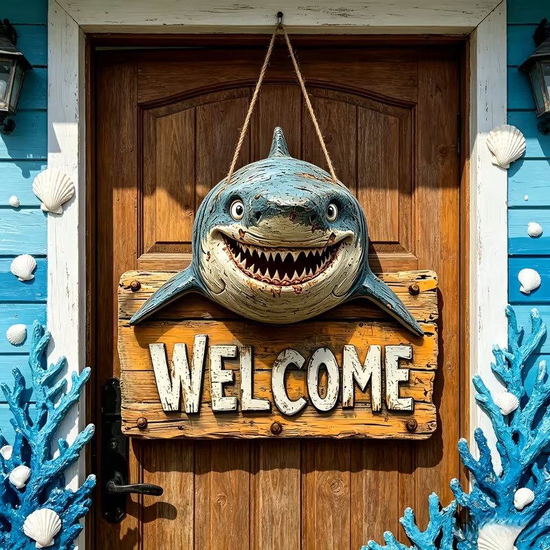 Shark Wooden Sign Decor Nautical Fishing Great White Shark Wall Sign Shark Wooden Sign Decor Nautical Fishing Great White Shark Wall Sign