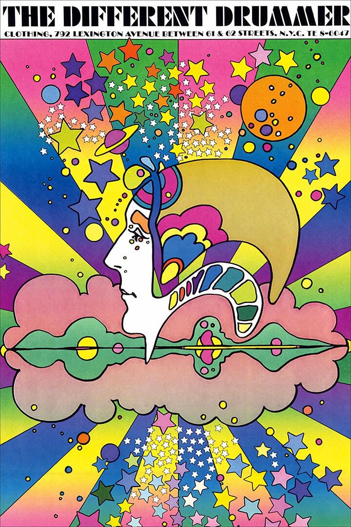 The Different Drummer Peter Max Colorful Psychedelic Wall Decor - POSTER 20x30