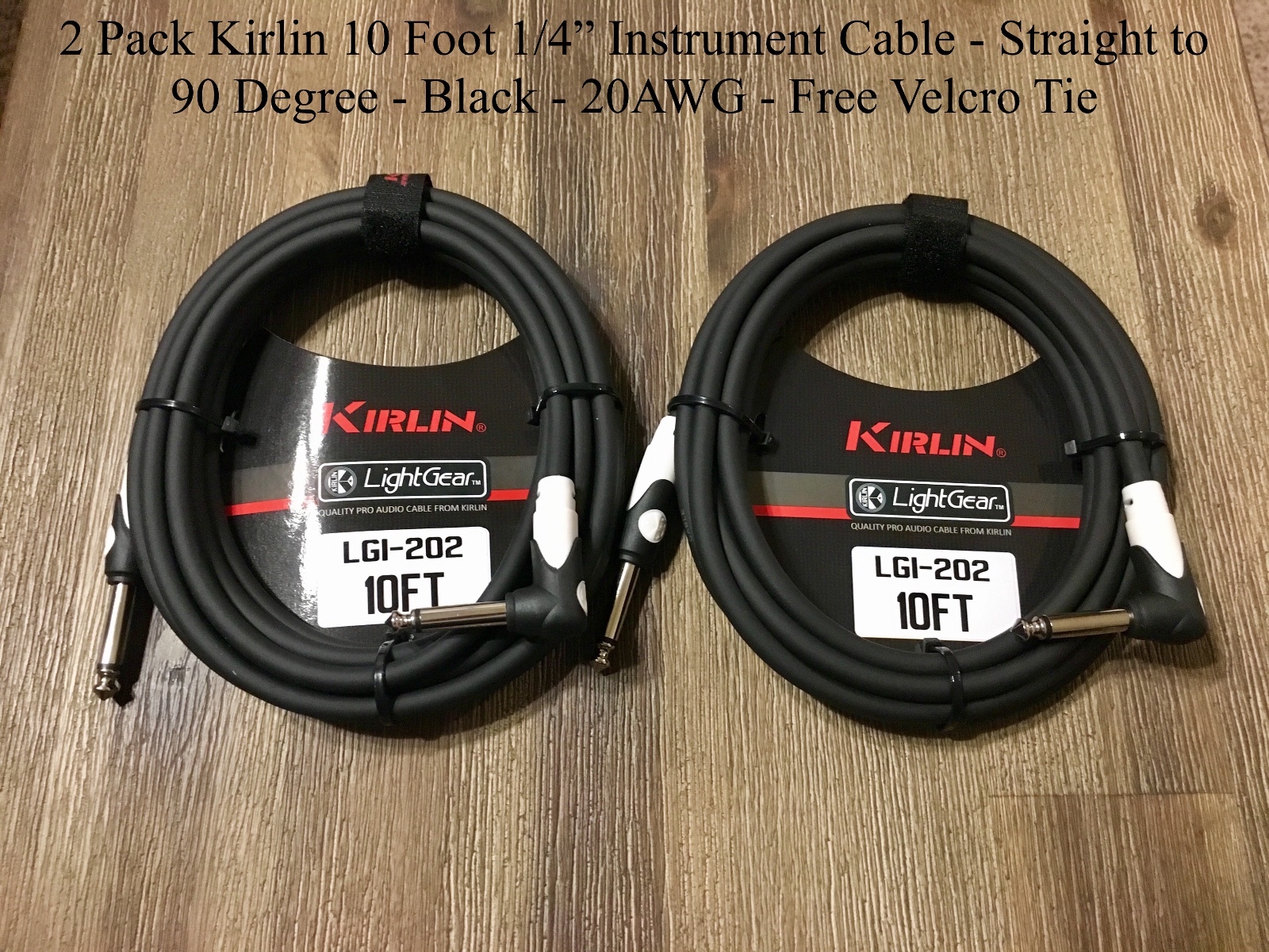 NEW 2-Pack Kirlin 10 ft Patch Cable 1/4\