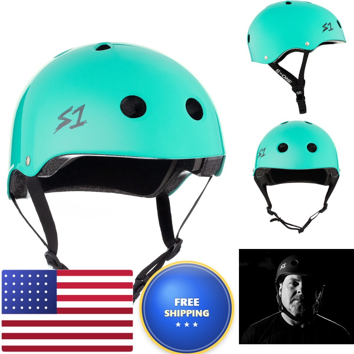 S1 Lifer Helmet for Skateboarding BMX Roller Skating - Lagoon Gloss Medium S1 Lifer Helmet for Skateboarding BMX Roller Skating - Lagoon Gloss Medium