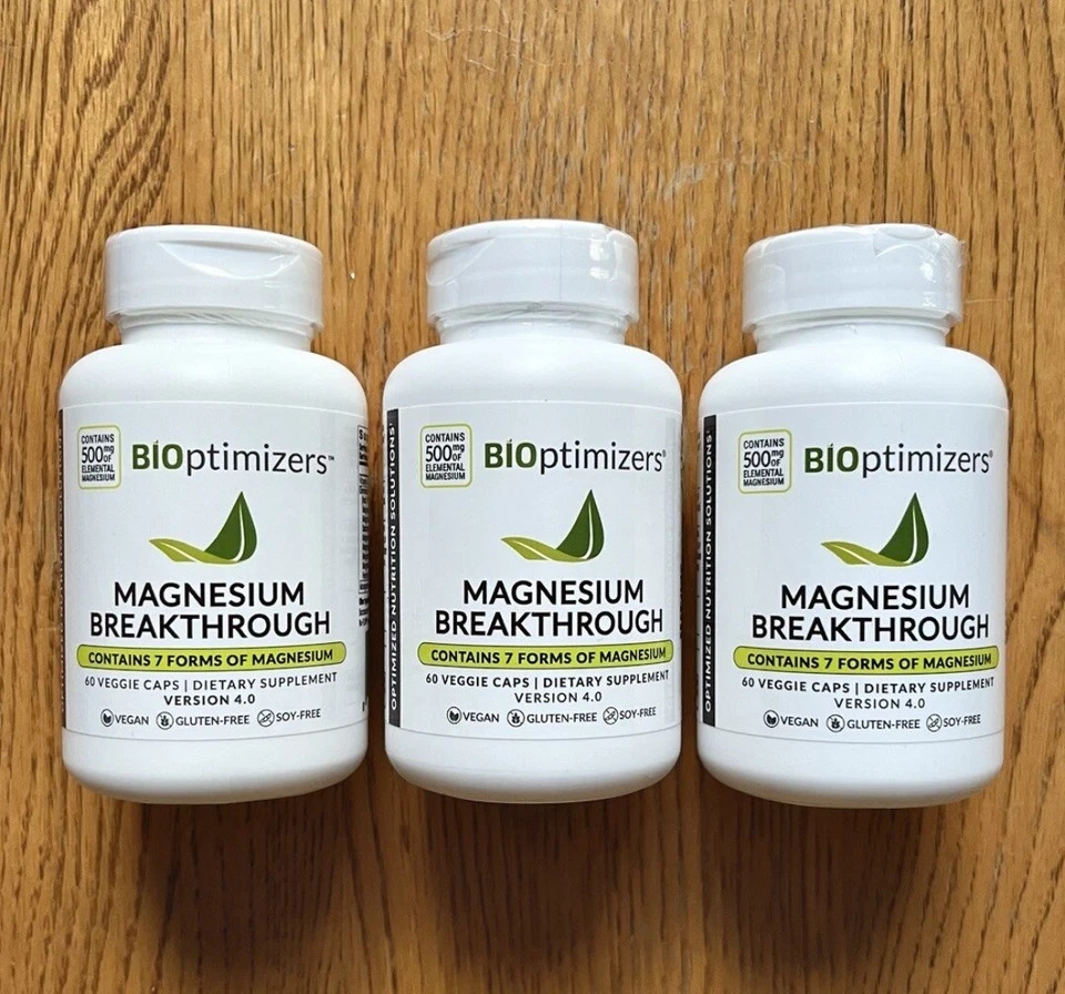 3 pack-Bioptimizers Magnesium Complex Breakthrough all 7 essential forms, 60