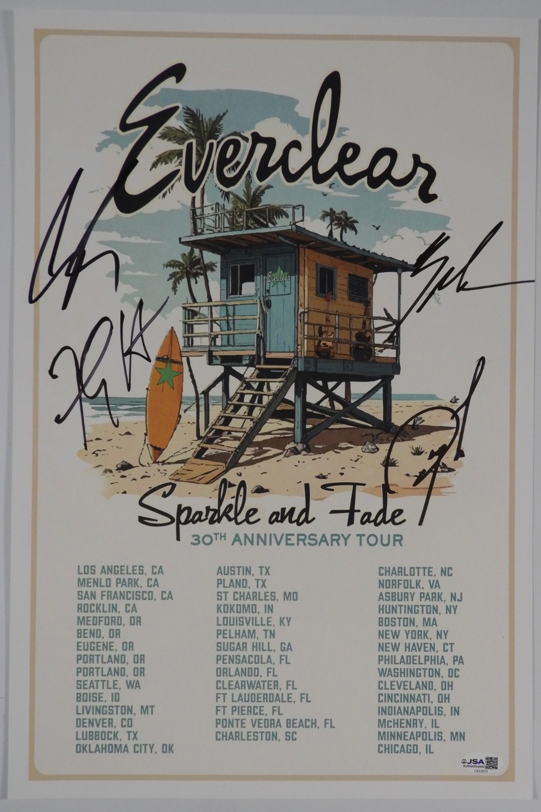 Everclear JSA Signed Autograph 12 x 18 Poster Lithograph Everclear JSA Signed Autograph 12 x 18 Poster Lithograph