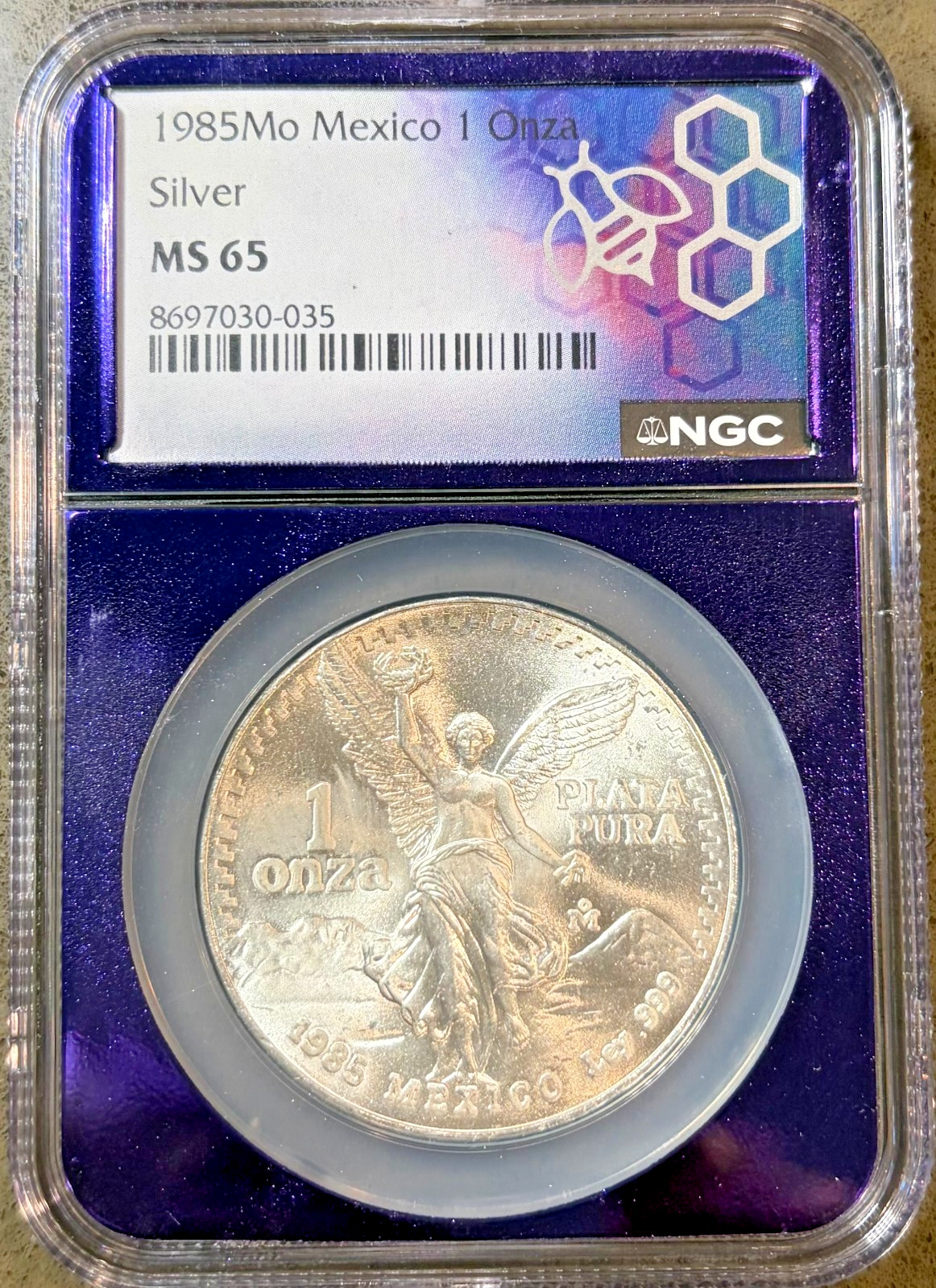 1985 Mexico Libertad 1 Onza Silver - MS 65 - NGC Certified 1985 Mexico Libertad 1 Onza Silver - MS 65 - NGC Certified