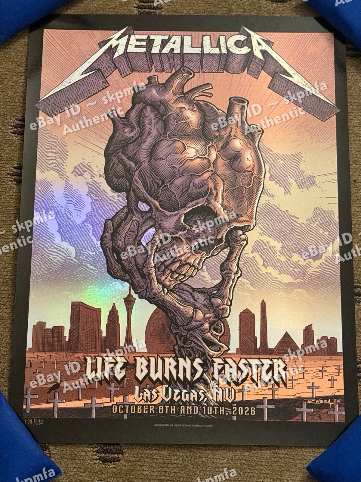 METALLICA Poster Las Vegas Sphere FOIL  💯 OFFICIAL Pop Up #/620 🔮 ⚡️Week 2