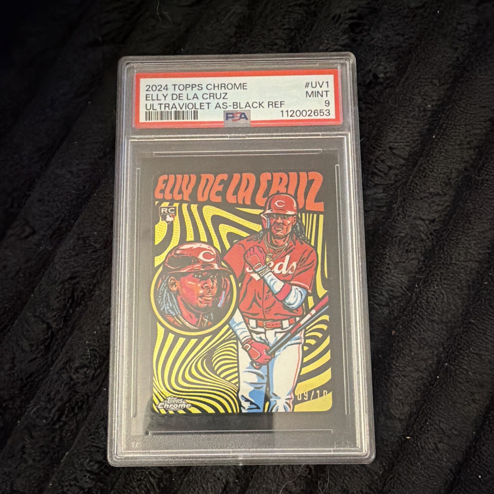 Topps 2024 Chrome Elly De La Cruz Ultraviolet All-Stars #UV-1 Black /10 Reds