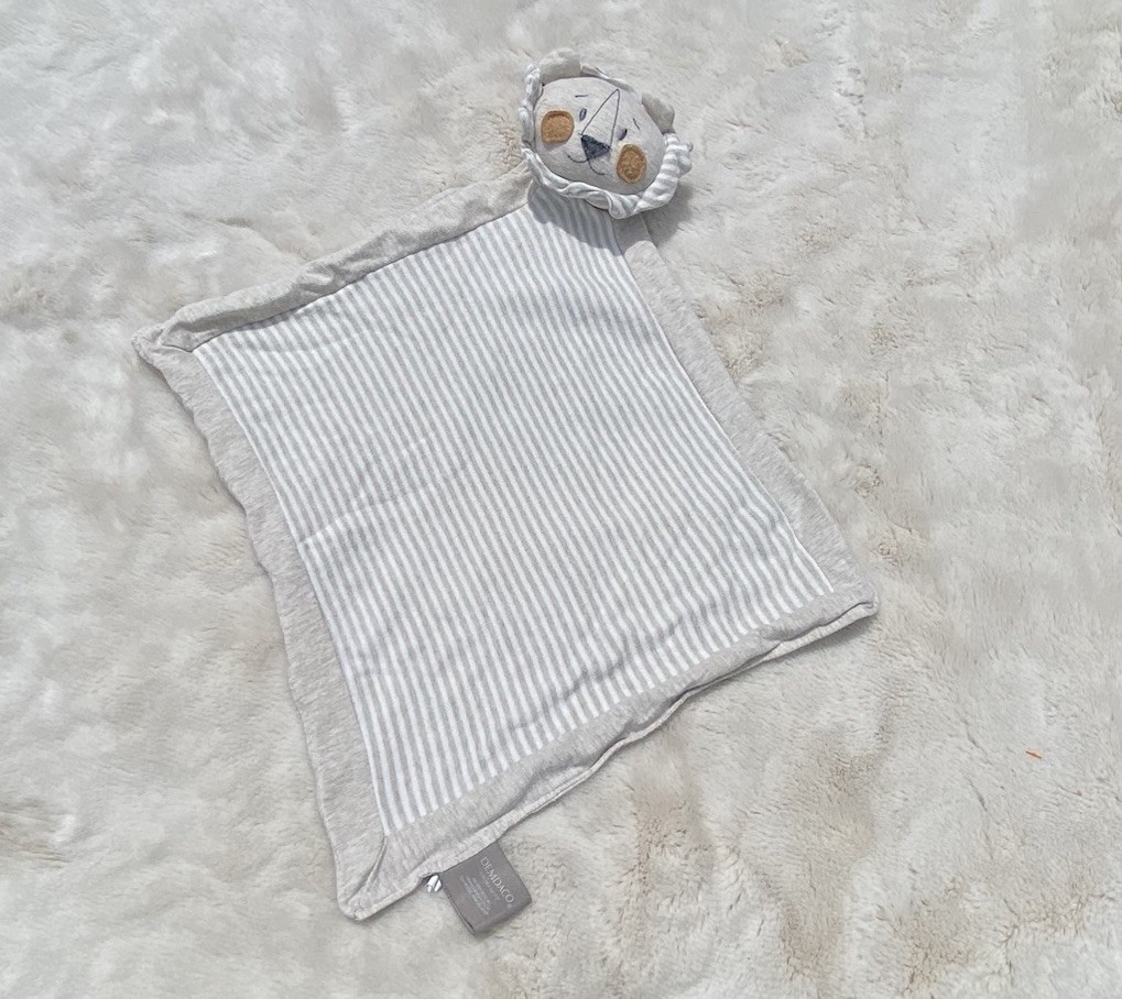 HTF 2019 DEMDACO Tan/Beige Striped Lion Security Blanket/Lovey HTF 2019 DEMDACO Tan/Beige Striped Lion Security Blanket/Lovey
