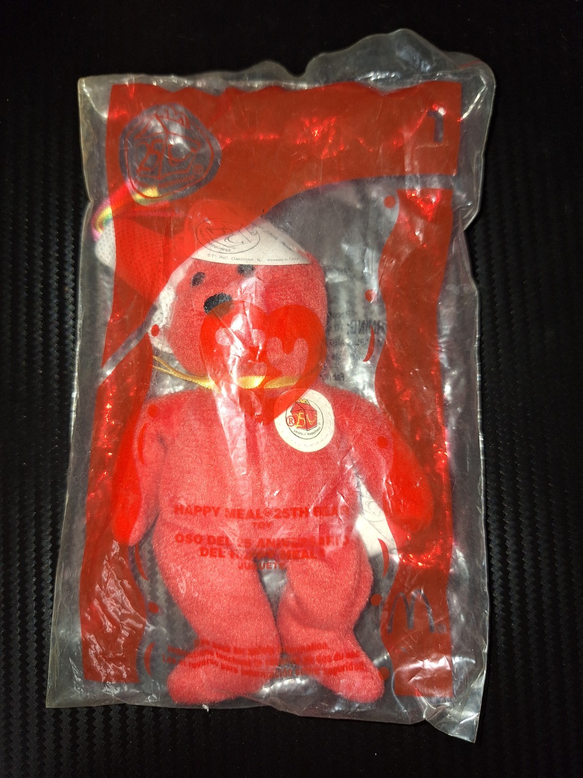 2004 McDonald's Happy Meal 25th Anniversary Teenie Beanie Baby red bear 2004 McDonald's Happy Meal 25th Anniversary Teenie Beanie Baby red bear
