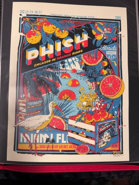 Phish Miami 09 - NYE Official - Tyler Stout Signed + Numb. X/600 - BLUE variant