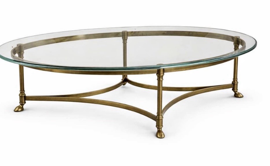 Vintage La Barge Hollywood Regency Brass & Glass Coffee Table Hoff Feet Vintage La Barge Hollywood Regency Brass & Glass Coffee Table Hoff Feet