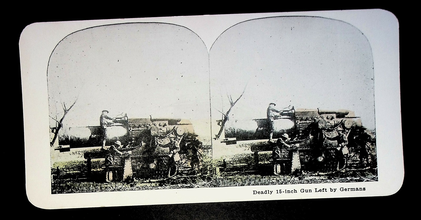 Deadly 15-inch Gun left by Germans WW1 - Stereoview 017
