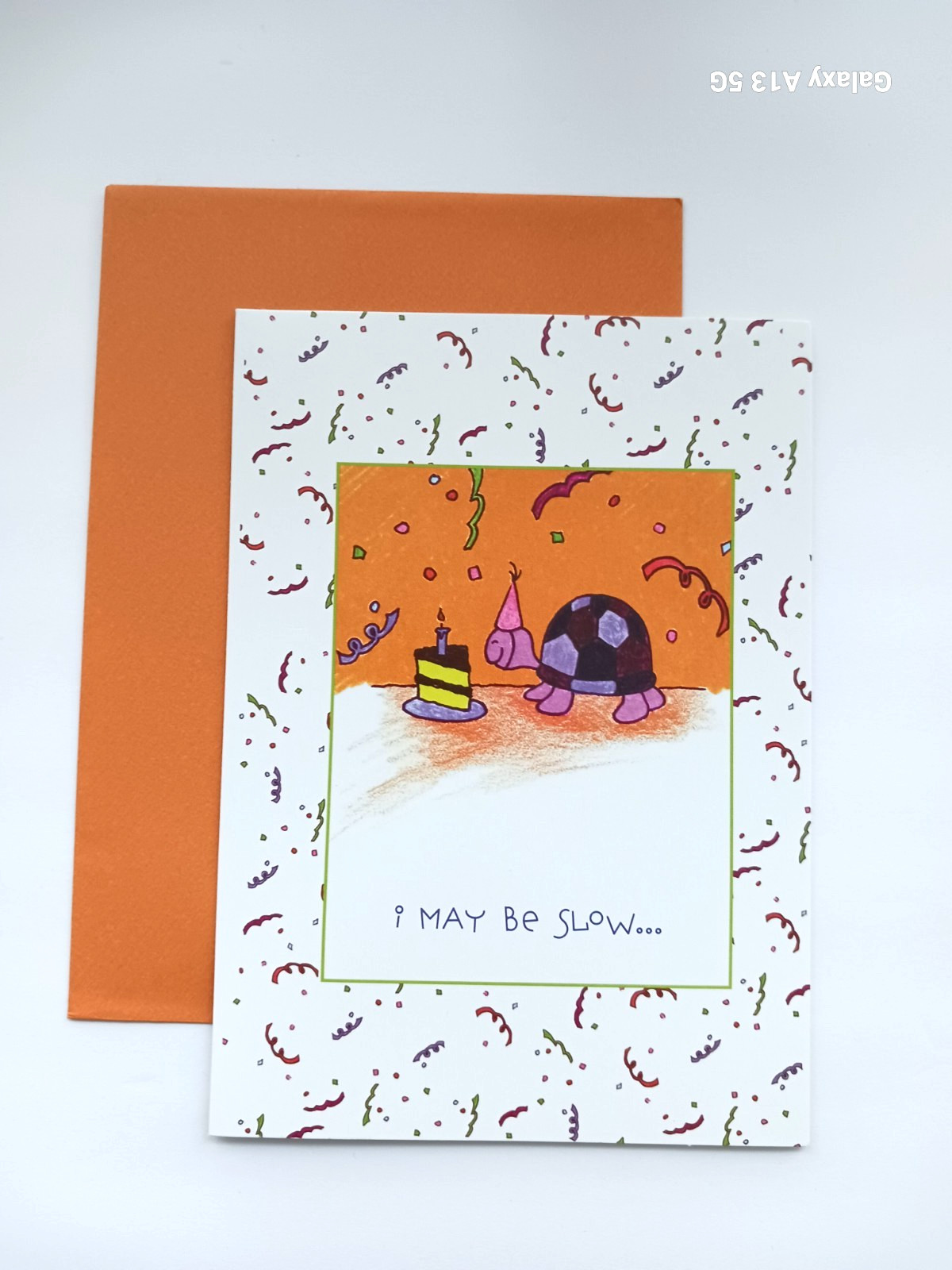Happy Belated Birthday Card-I may be Slow, but I was with you in Spirit-TURTLE