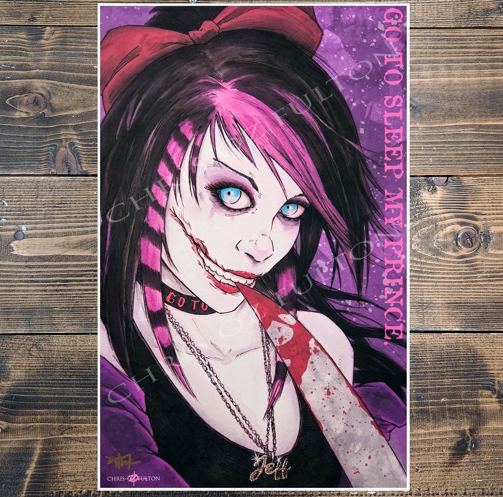 Nina The Killer Creepypasta 11x17 Art Print Signed By Artist Chris Oz Fulton