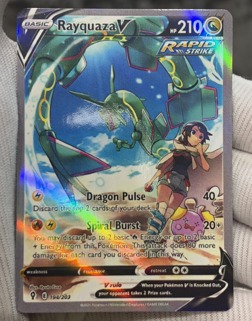 Rayquaza V 194/203 Evolving Skies Holo Shiny *Fan Art*