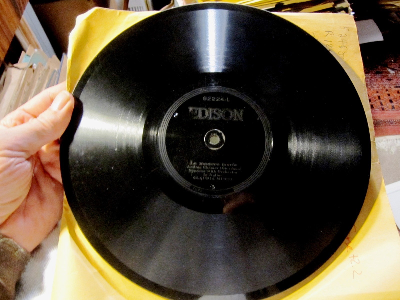 Quiet EDISON 1920 CLAUDIA MUZIO 82224 Andrea CHENIER MAMMA MORTA/ Eugene Onegin