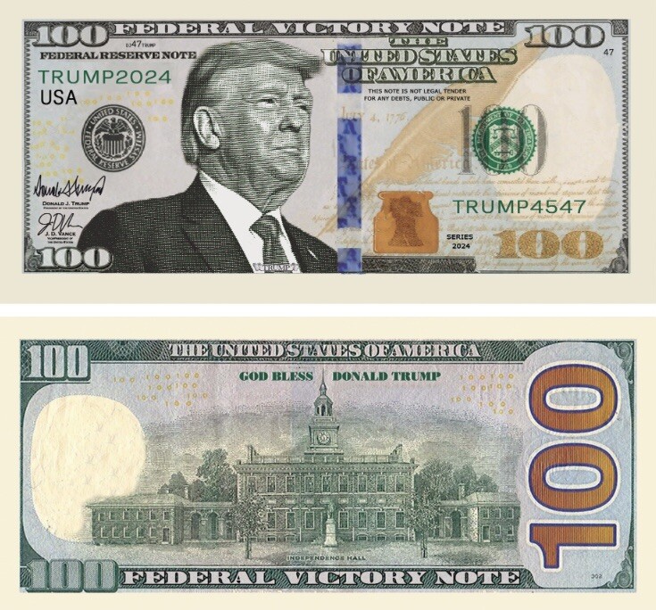 25 Pack Donald Trump $100 Dollar Presidential Collectible Novelty Money Banknote