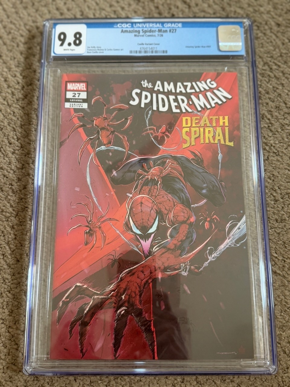 Amazing Spiderman (Volume 7) #27 CGC 9.8 Coello Carnage variant 