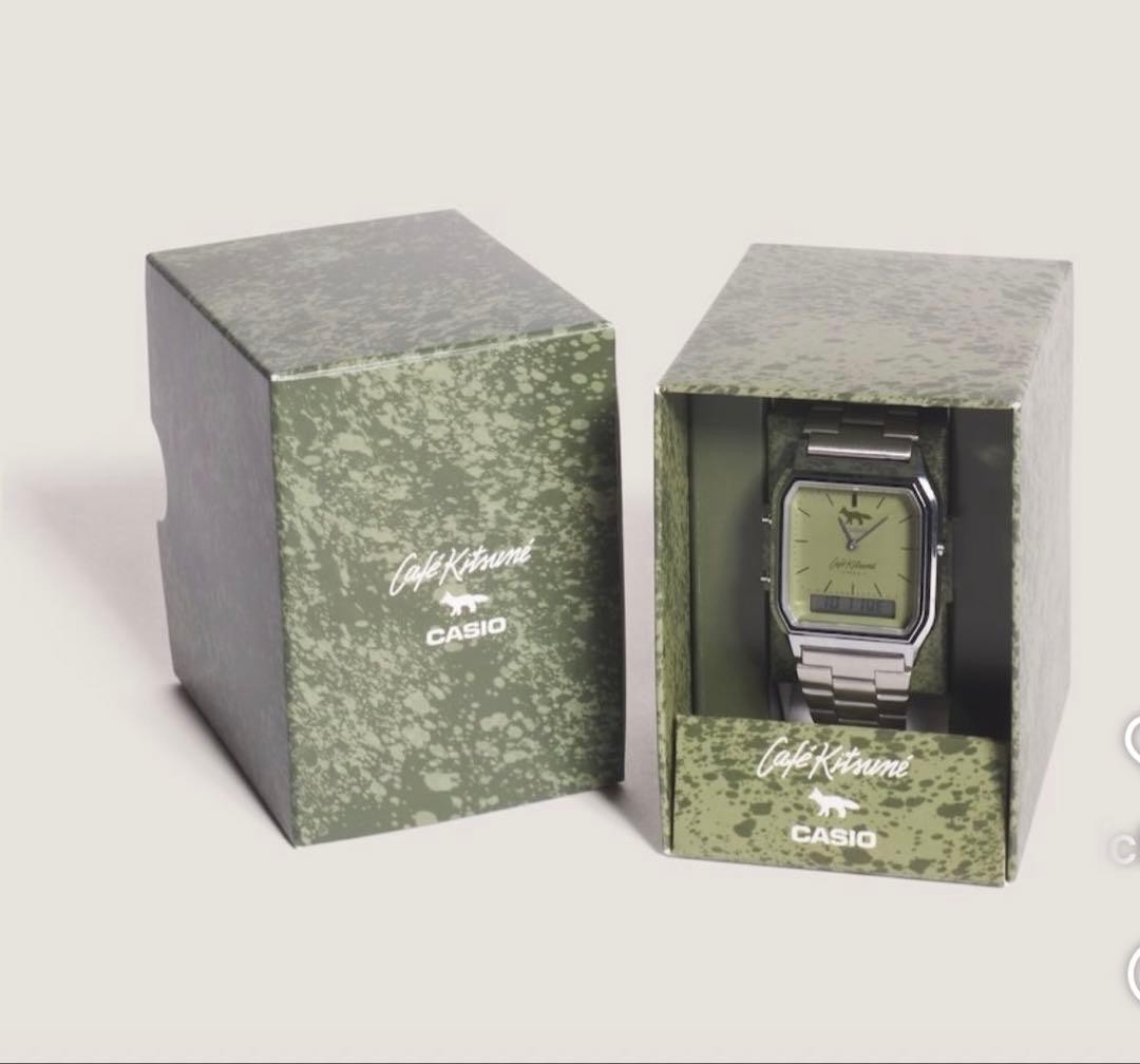 CASIO Cafe Kitsune AQ-230ECK-3AJR Collaboration Watch Green Dial Special Package CASIO Cafe Kitsune AQ-230ECK-3AJR Collaboration Watch Green Dial Special Package
