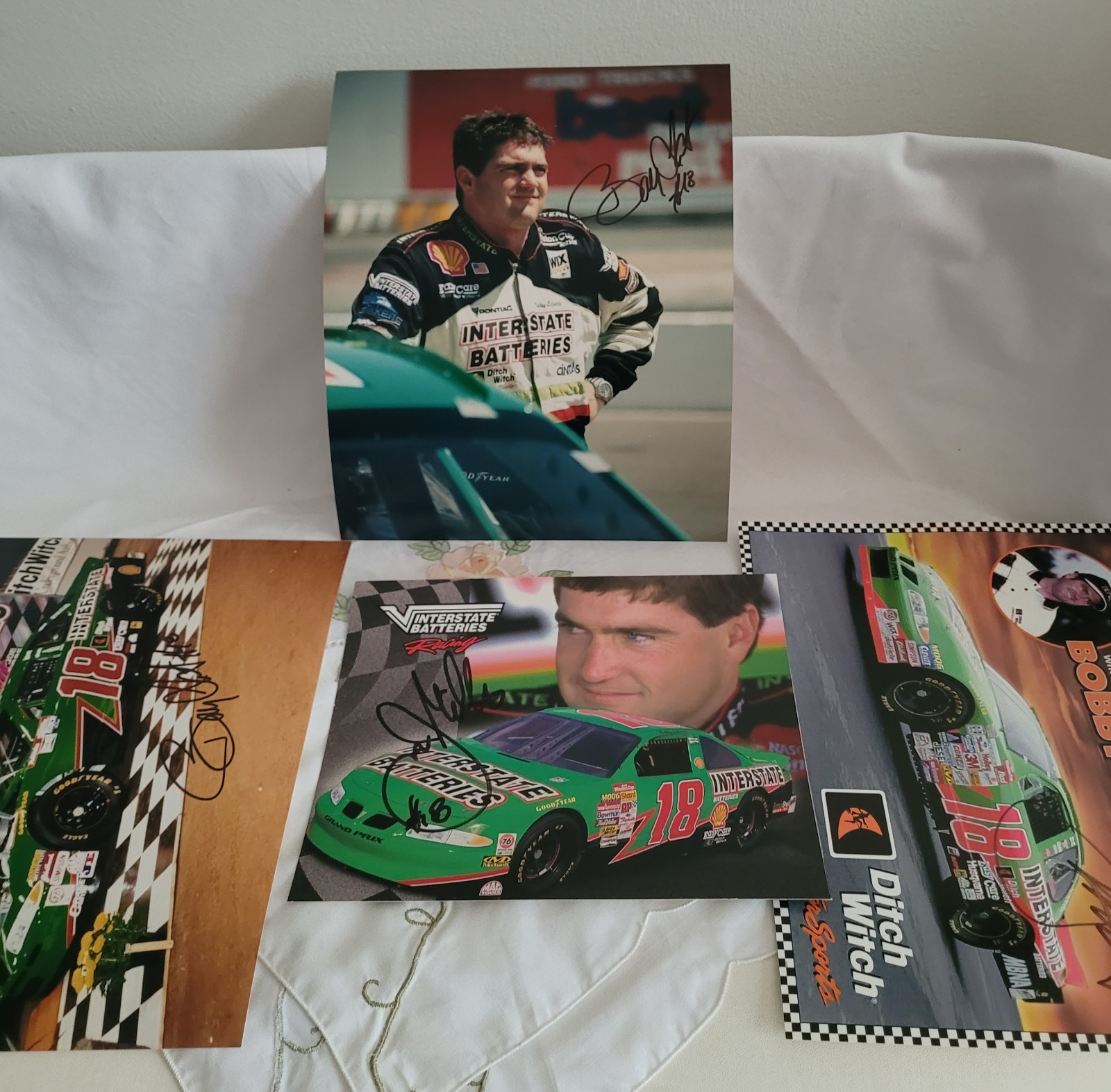 Set Of 4 Signed Photos Former Nascar Champion Bobby Labonte Set Of 4 Signed Photos Former Nascar Champion Bobby Labonte