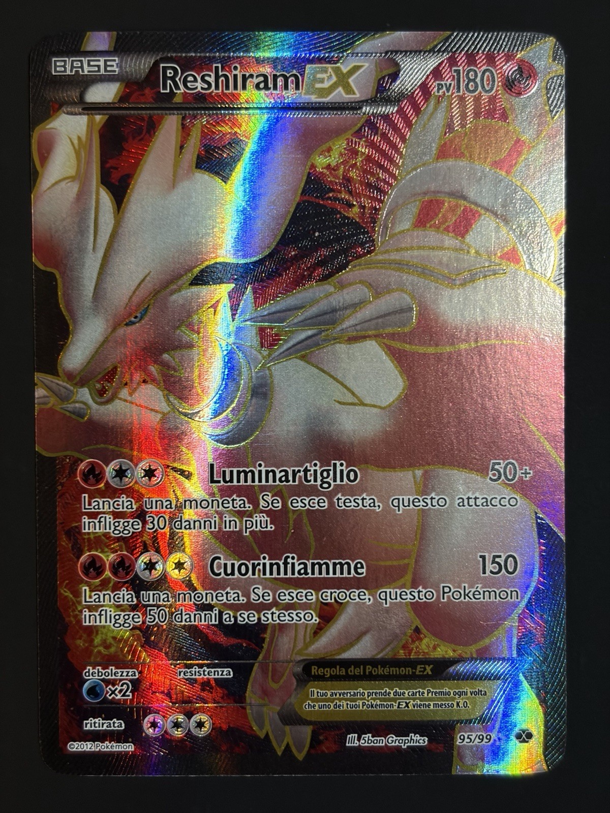 Pokemon Reshiram EX Next Destinies Holo Rare 95/99 Italian 2012 Pokemon Reshiram EX Next Destinies Holo Rare 95/99 Italian 2012