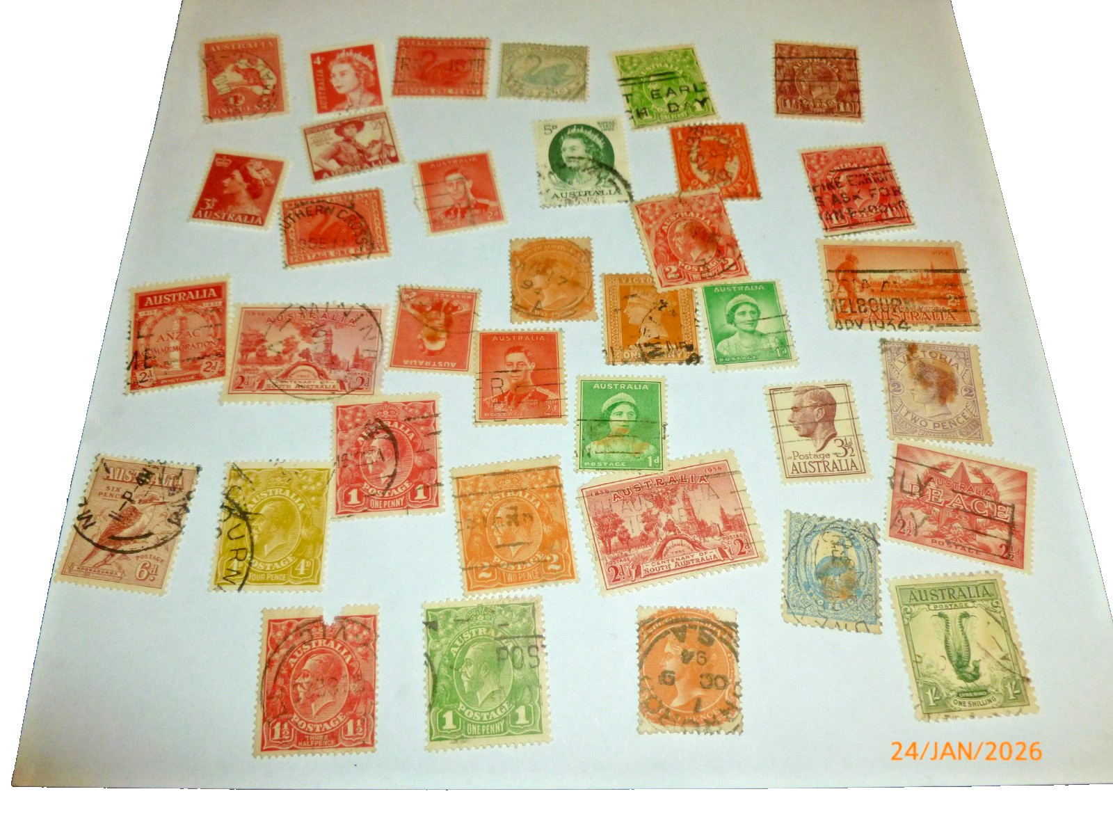 EARLY 35 pc  AUSTRALIA South Western QUEENSLAND VICTORIA STAMP LOT CANCELS SWANS
