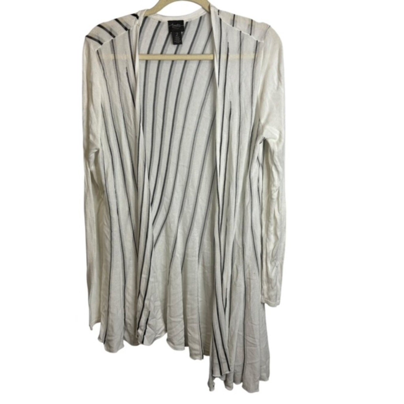 Chico\'s Sweater Cardigan Women\'s Large Travelers Open Front Stripes Chicos 2 Chico\'s Sweater Cardigan Women\'s Large Travelers Open Front Stripes Chicos 2