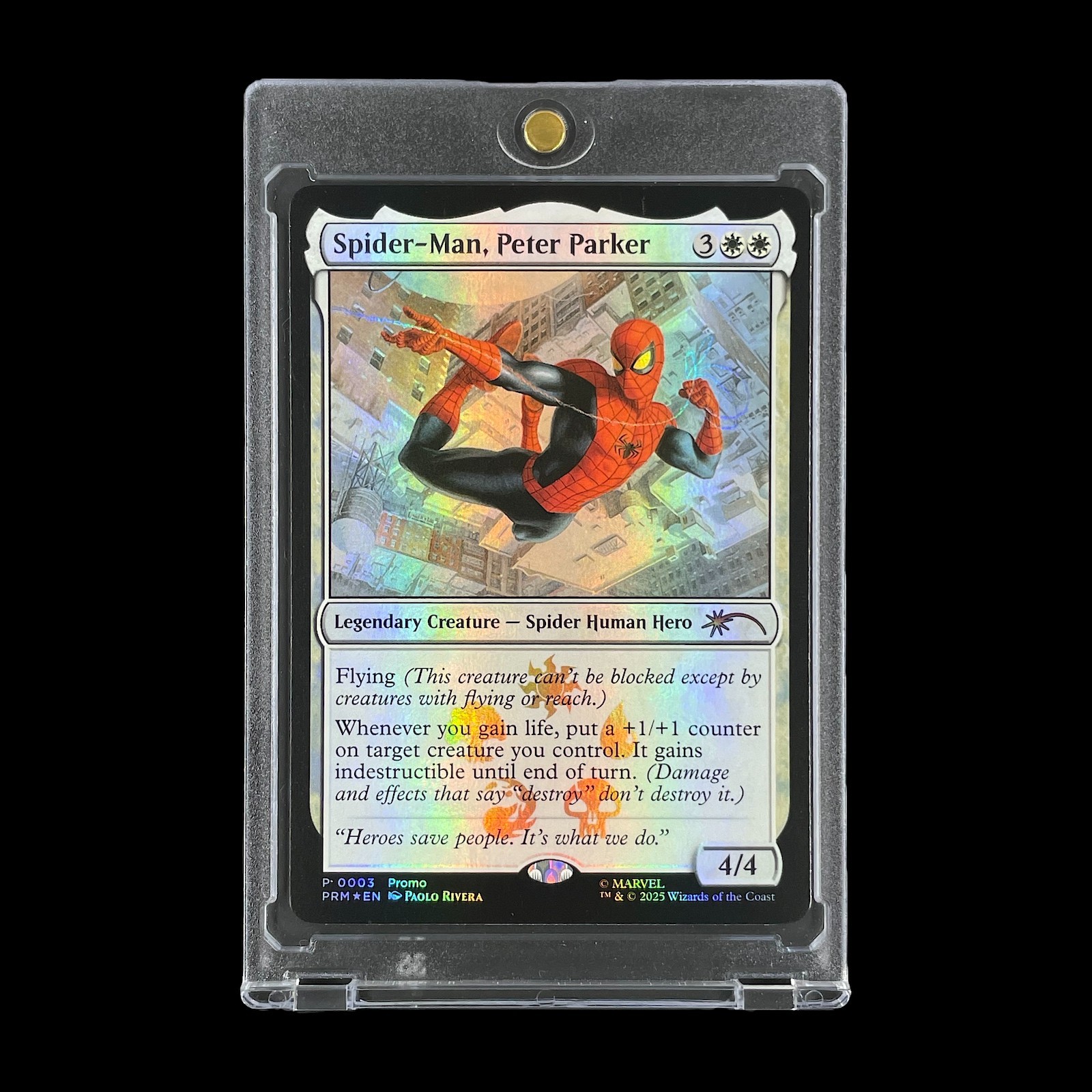 SPIDER-MAN PETER PARKER BLACK RAINBOW FOIL HOLO CARD 2025 Magic MTG - Marvel