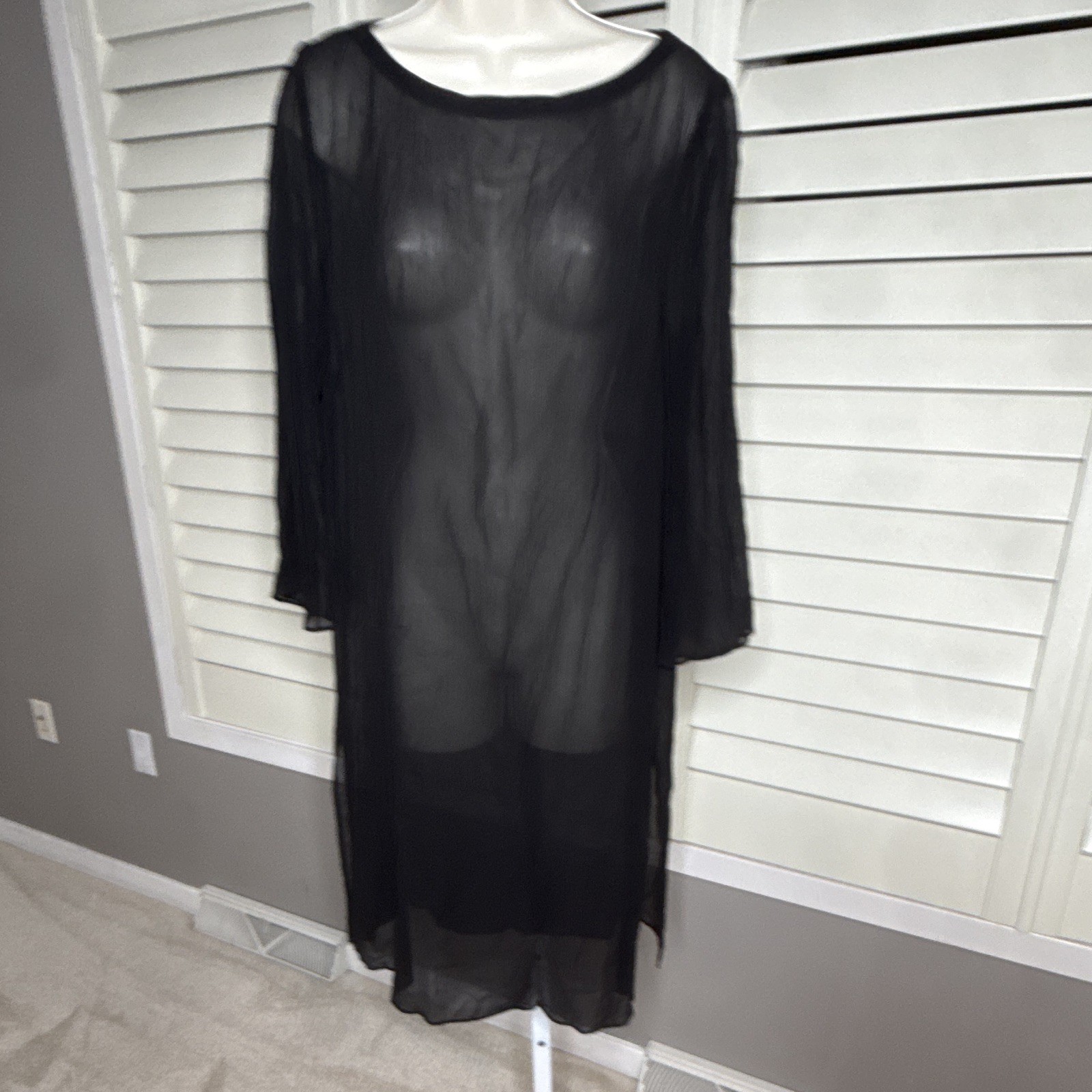 J Jill Wearever Collection 100% Silk Swim Cover Up Tunic Dress Sz M