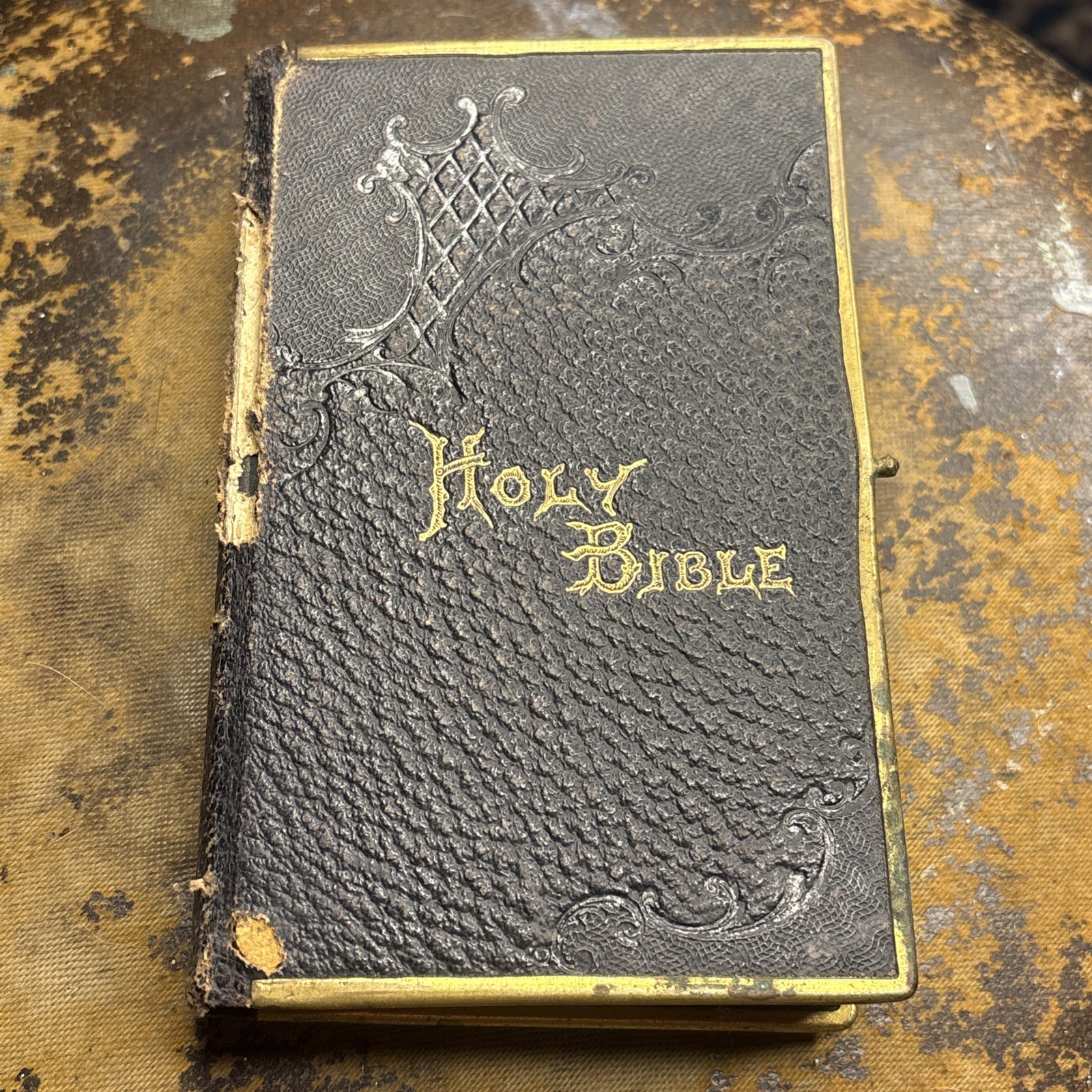 Antique HOLY BIBLE Oxford University Printed 1890s Brass Edge Pocket Old New HTF Antique HOLY BIBLE Oxford University Printed 1890s Brass Edge Pocket Old New HTF