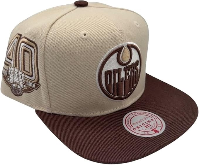 Mitchell & Ness Edmonton Oilers City Hook Snapback Adjustable Hat Cap Mitchell & Ness Edmonton Oilers City Hook Snapback Adjustable Hat Cap
