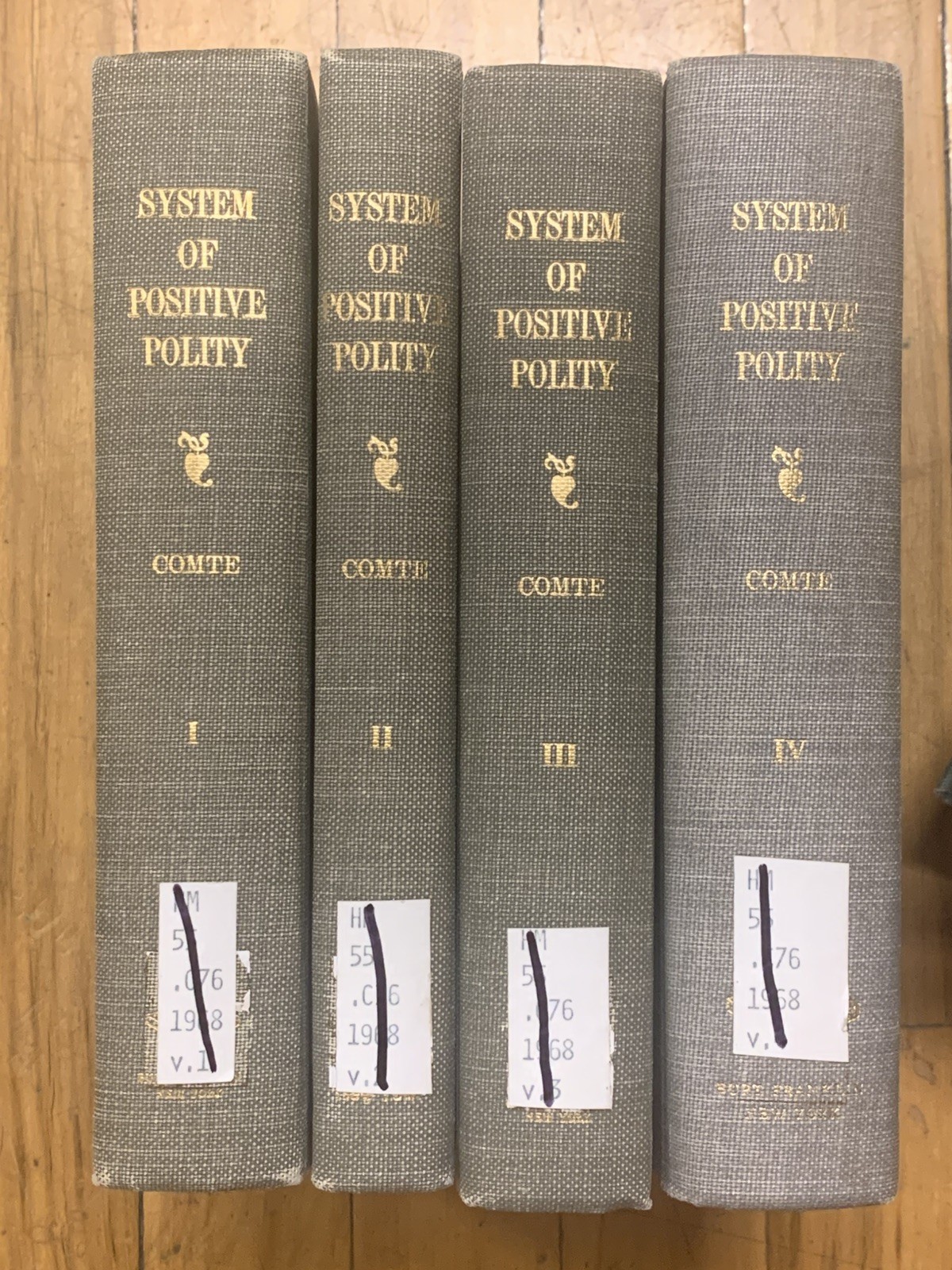System of Positive Polity by Auguste Comte (4 Volume set complete ) 1968 System of Positive Polity by Auguste Comte (4 Volume set complete ) 1968
