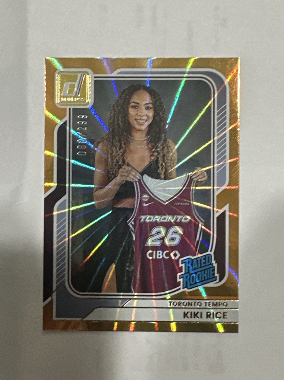 2026 Donruss WNBA Kiki Rice Holo Orange Laser Rated Rookie RC #91 Tempo /299