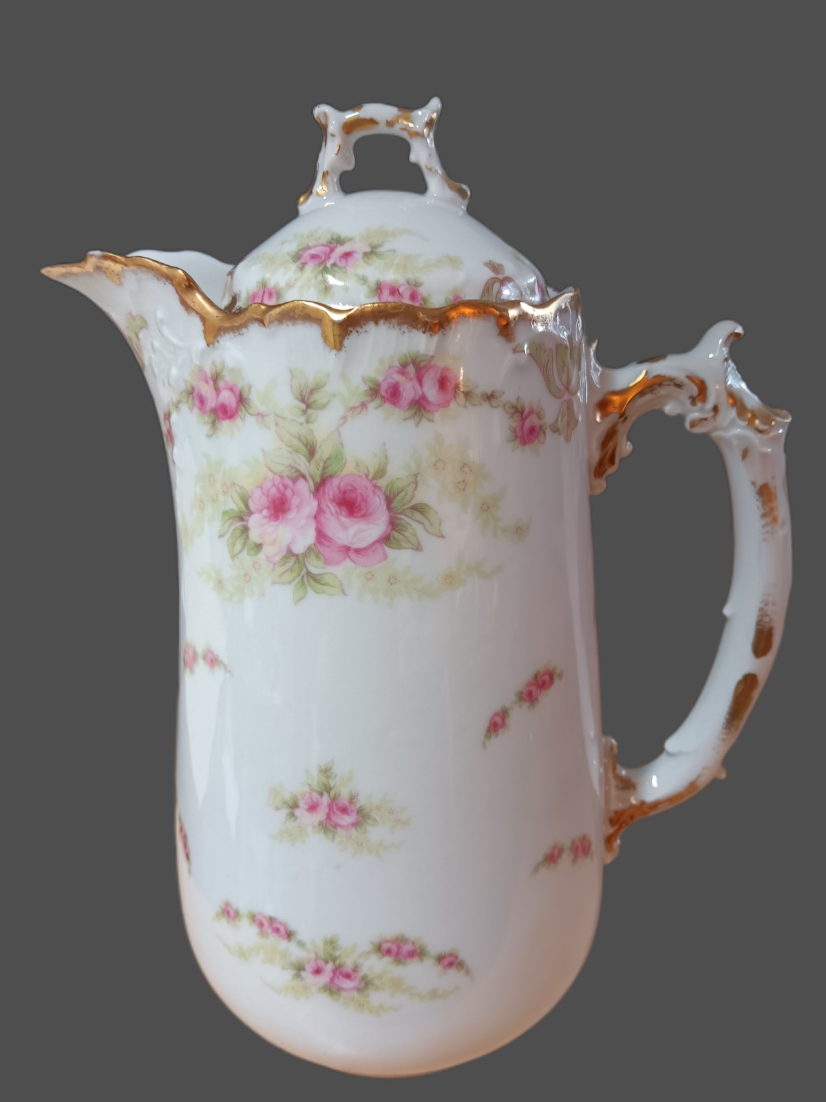 Antique French Porcelain coffee pot from Limoges, France Elete Works Antique French Porcelain coffee pot from Limoges, France Elete Works