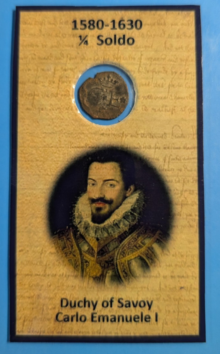 1580 -1630 Italy Duchy of Savoy 1/4 Soldo Carlo Emanuele I #S5