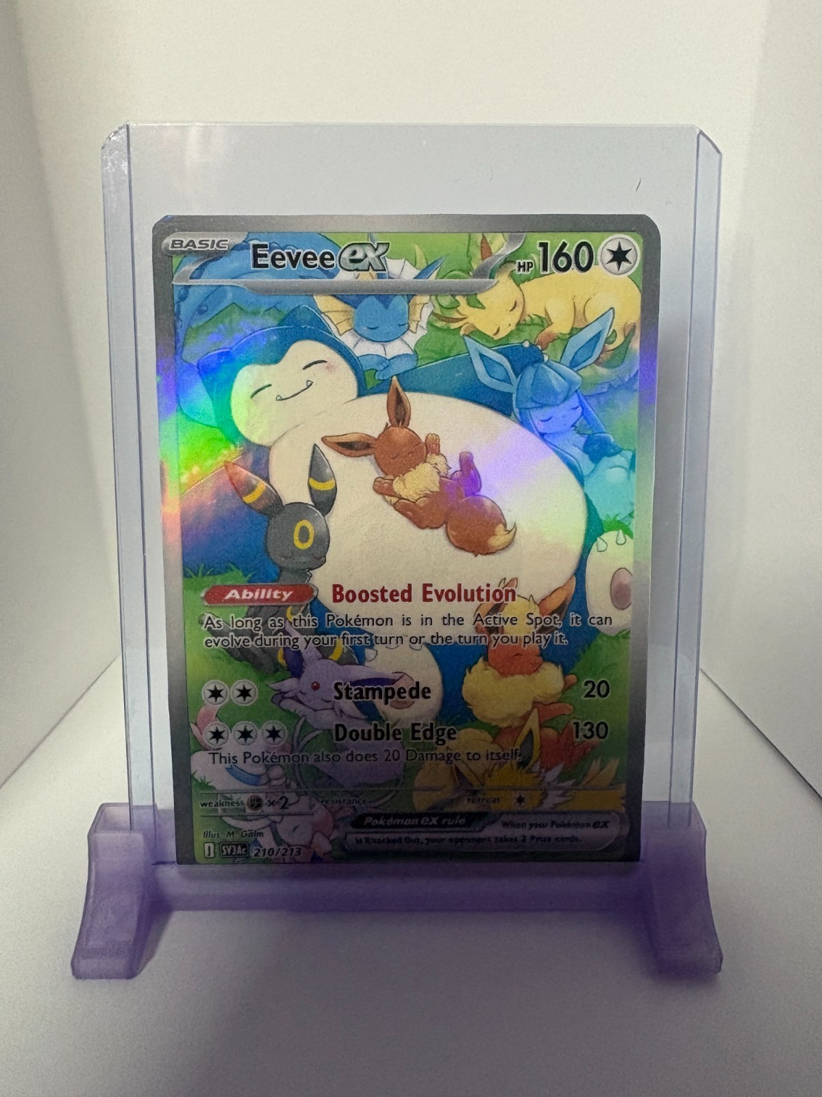 Handmade EEVEE ON SNORLAX Custom Fan Art Card - Unofficial Holo Collectible Handmade EEVEE ON SNORLAX Custom Fan Art Card - Unofficial Holo Collectible