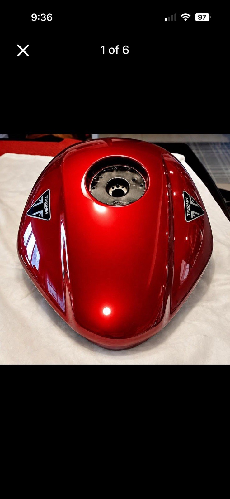 Triumph Speed Triple 1200 RR 2022 OEM Red Fuel Tank P# T2408577-DI Triumph Speed Triple 1200 RR 2022 OEM Red Fuel Tank P# T2408577-DI