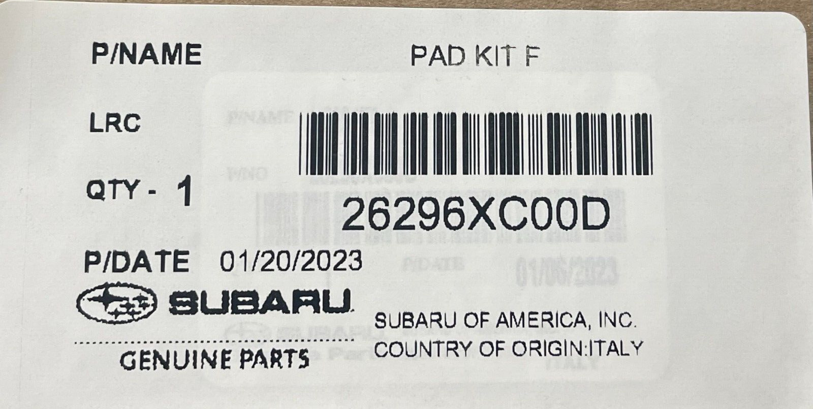 OEM NEW 2019-2023 Subaru Ascent Front Disc Brake Pads Kit 26296XC00D Genuine