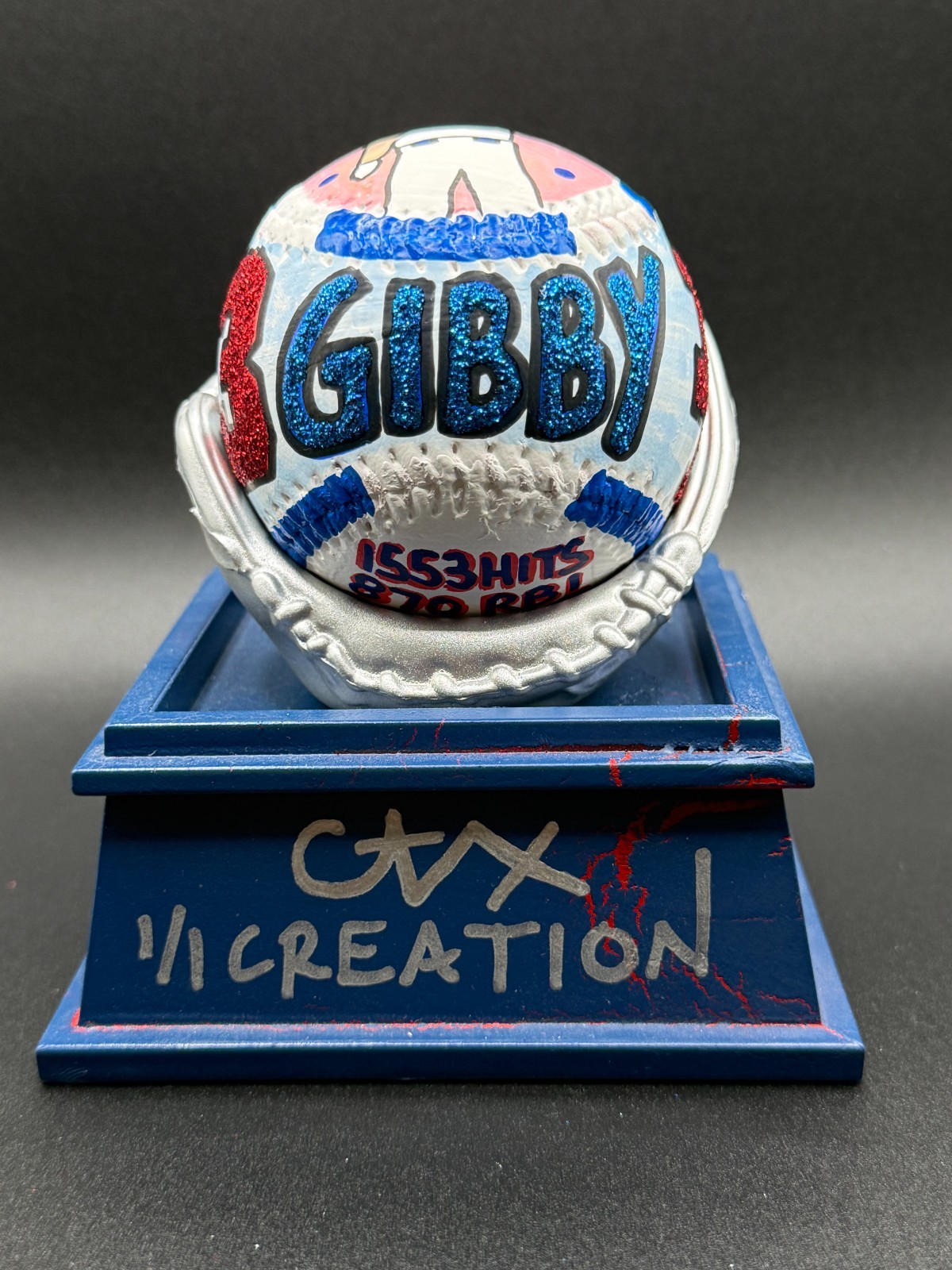 Kirk Gibson Hand Painted 1/1 Pop Art Career Baseball CARTER X Auto Dodgers