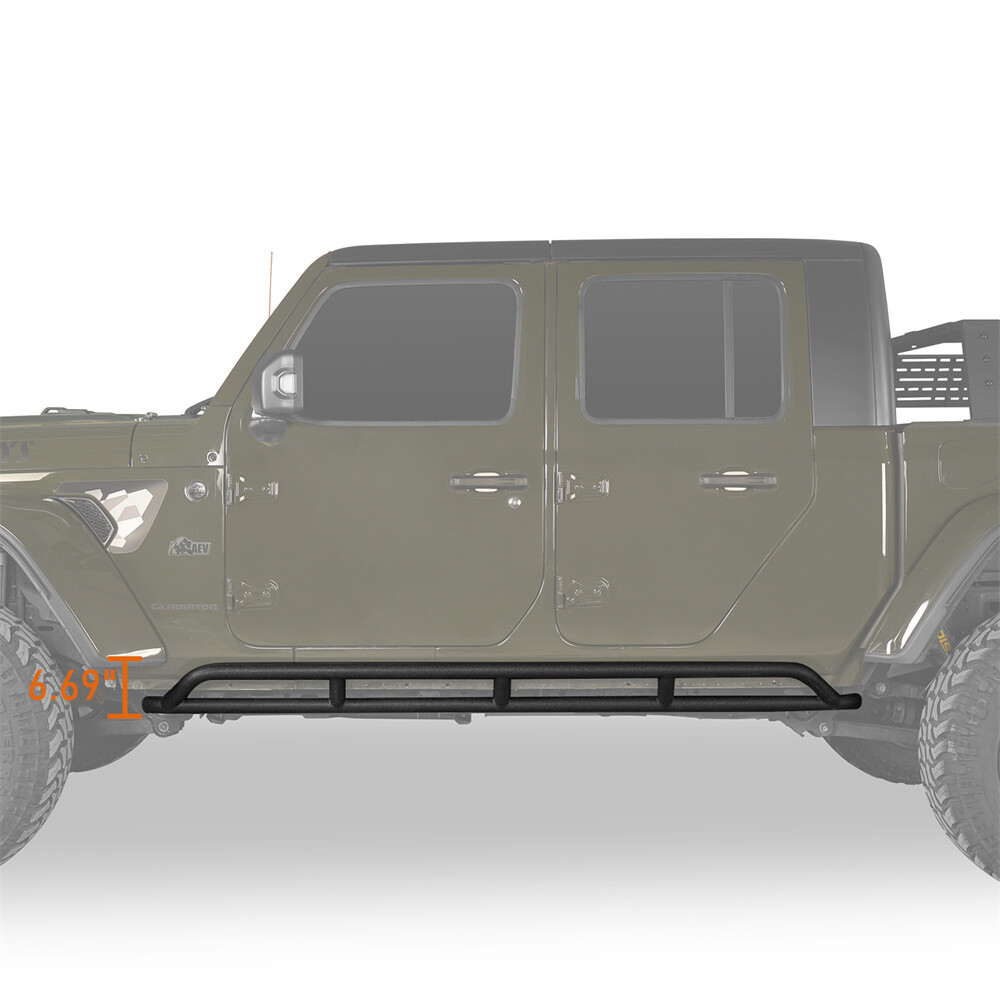 Fit 2020-2026 Jeep Gladiator JT Body Side Armor Tube Slider Rocker Guard Protect Fit 2020-2026 Jeep Gladiator JT Body Side Armor Tube Slider Rocker Guard Protect