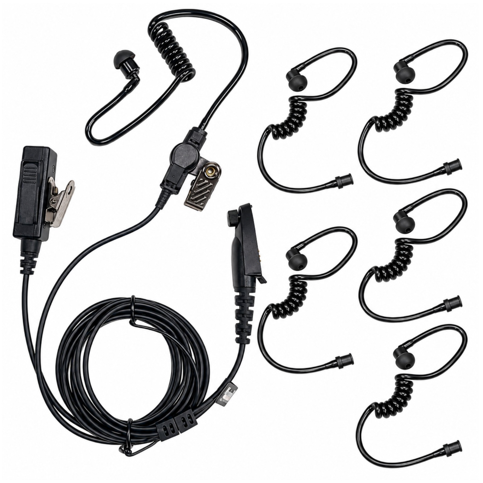 2-Wire Acoustic Tube PTT Mic Earpiece Headset for Motorola Radios EX600 EX500
