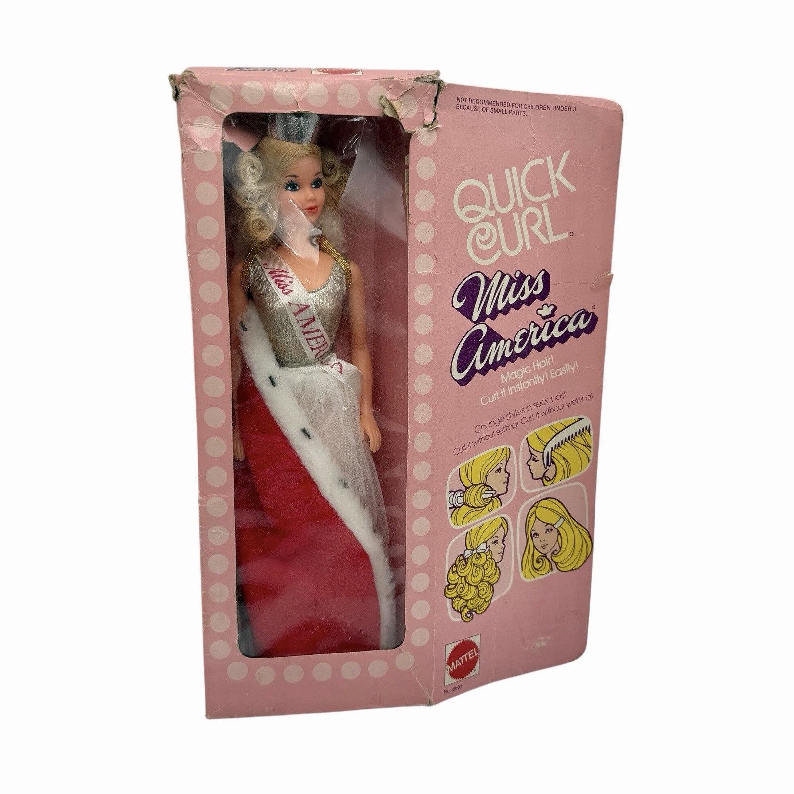 Vintage 1972 Quick Curl Miss America Doll 8697 Barbie Friend Mattel NIB