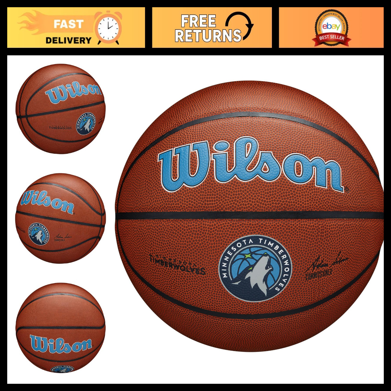 NBA Size 7 Basketball - Team Alliance, 29.5” Official Game Ball, Durable & High-