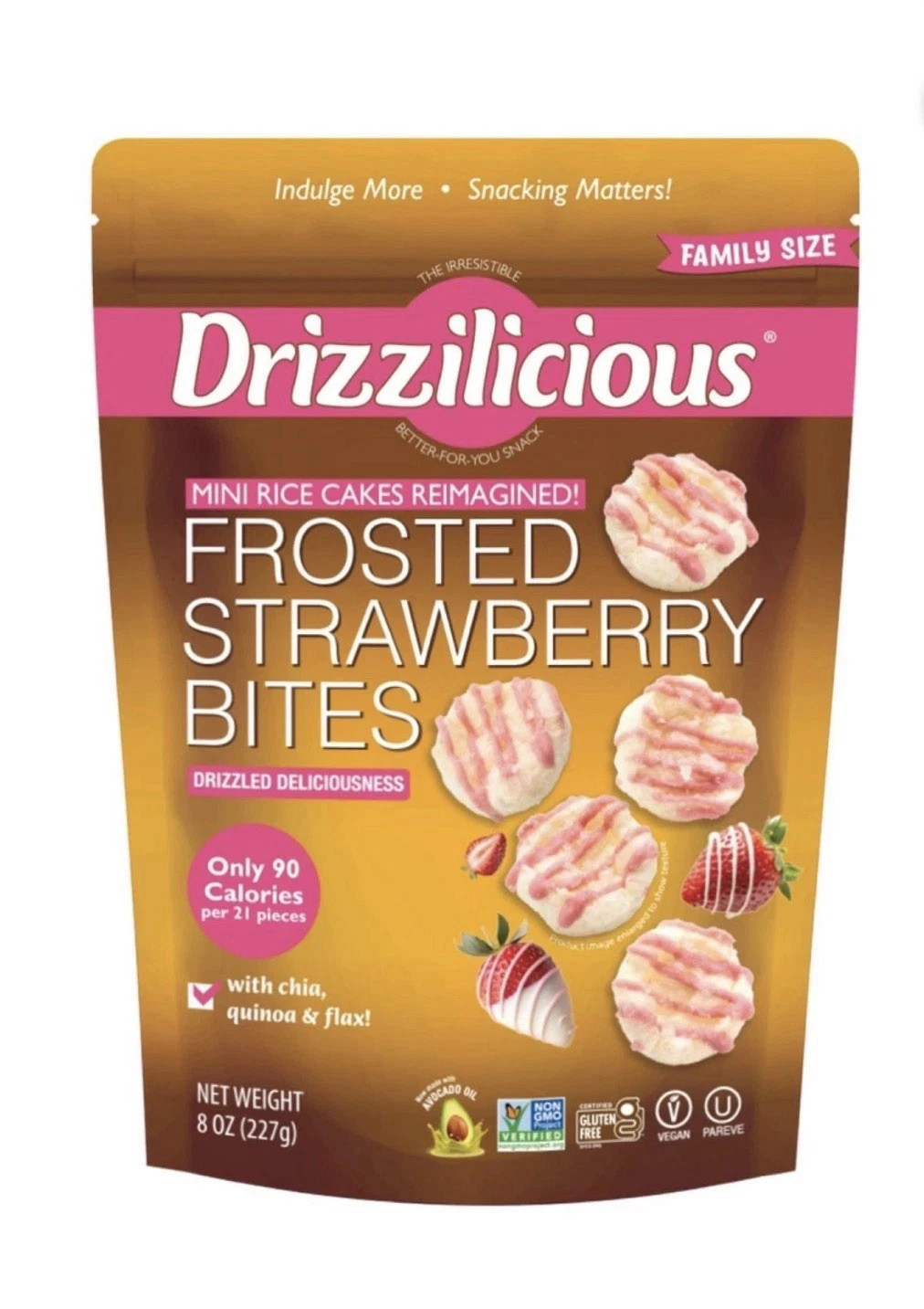 Drizzilicious Frosted Strawberry Mini Rice Cakes, 8 oz. Free Fast Shipping Drizzilicious Frosted Strawberry Mini Rice Cakes, 8 oz. Free Fast Shipping