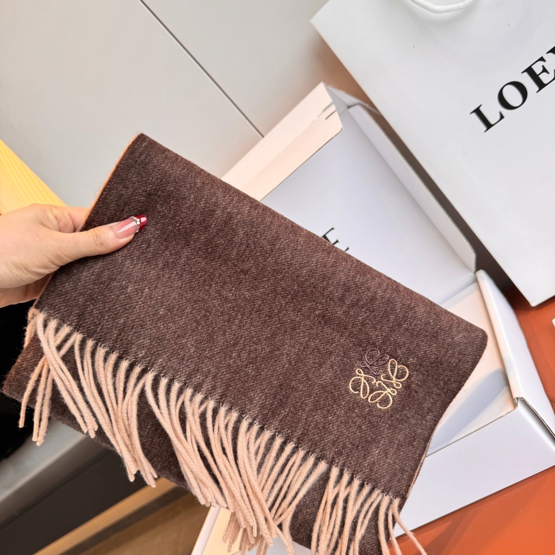LOEWE Women\'s Wool Scarf 30x180cm Cashmere Blend Wrap Shawl Fringe LOEWE Women\'s Wool Scarf 30x180cm Cashmere Blend Wrap Shawl Fringe