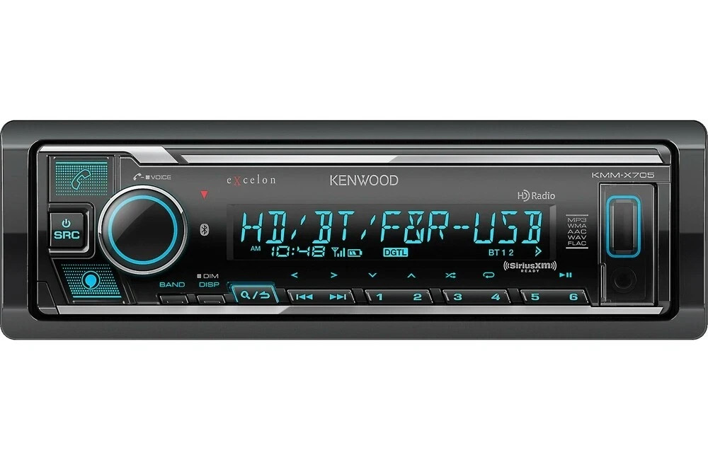 Kenwood KMM-X705 Single-DIN Bluetooth AM/FM HD Radio Digital Multimedia Receiver