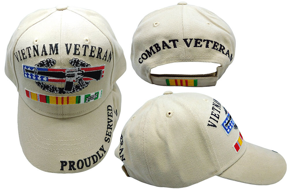VIETNAM COMBAT VETERAN PROUDLY SERVED EMBROIDERED BASEBALL CAP