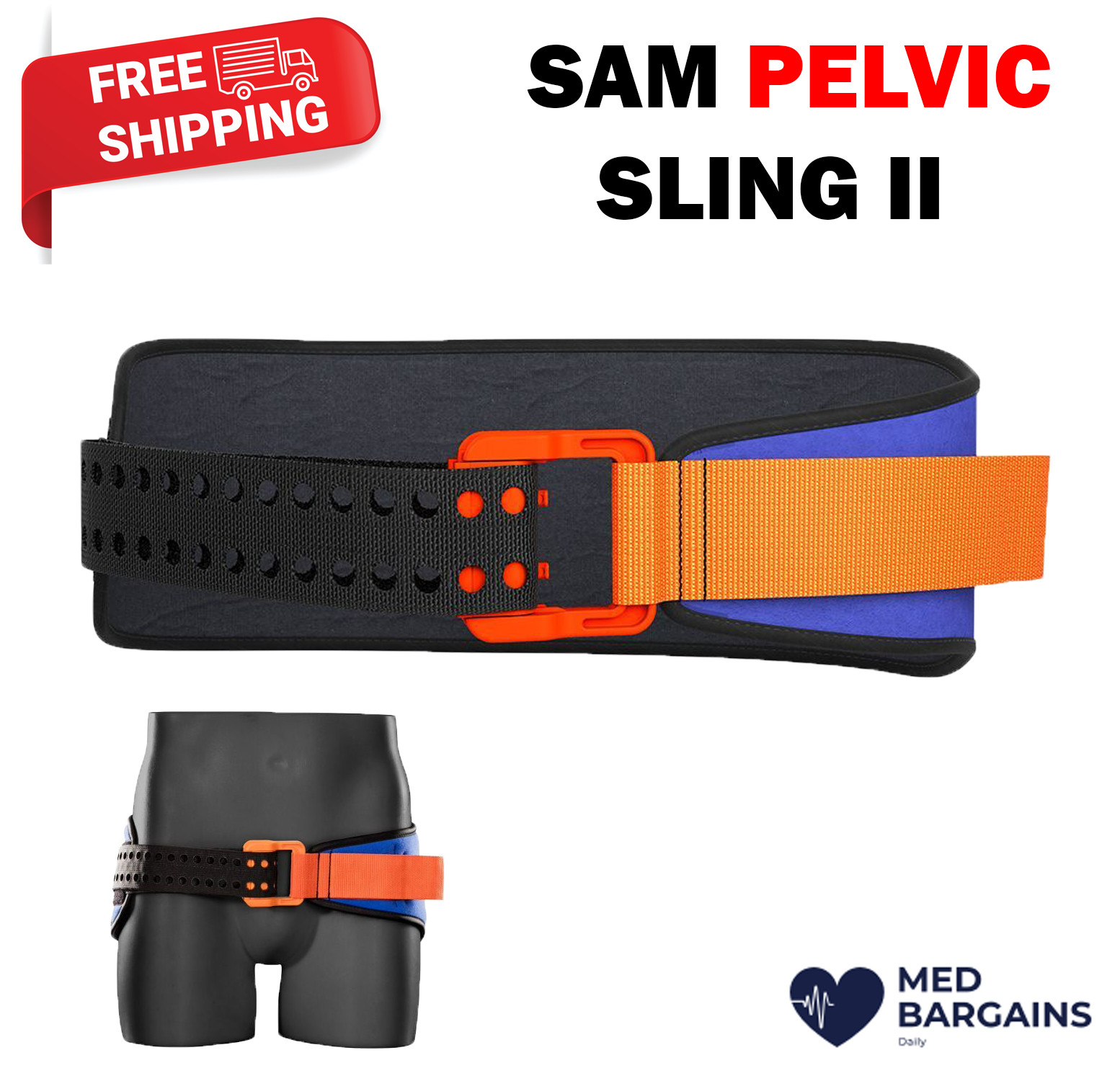 SAM Pelvic Sling II Orange/Blue - Small 27-45