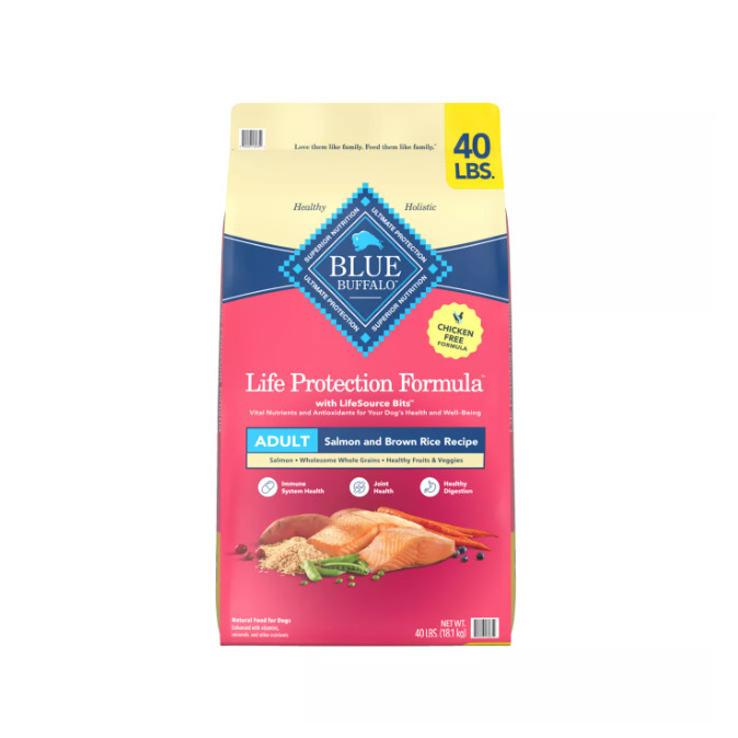 New w Blue Buffalo Life Protection Adult Dry Dog Food 40 Lb Salmon & Brown Rice