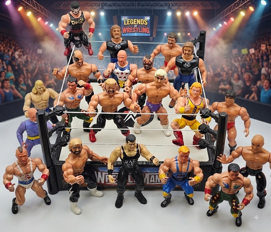 Rare 1980s Madison Bootleg Vintage Wrestling Figure Lot 21pc Remco AWA Hasbro
