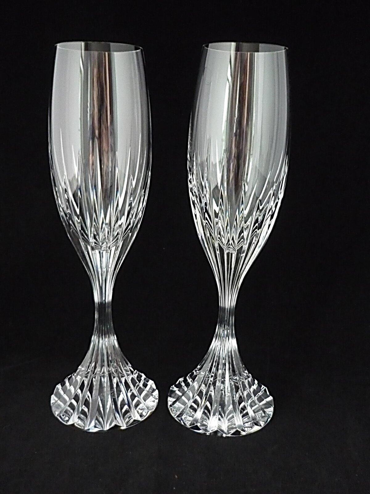 BACCARAT - MASSENA - 2 CHAMPAGNE FLUTES - 8 1/2\